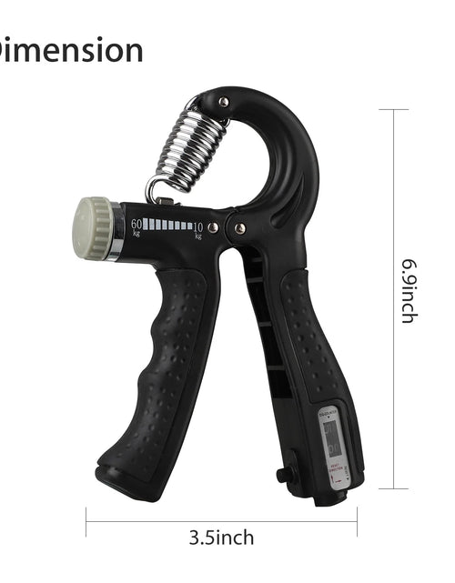 Load image into Gallery viewer, Fortalecedor De Agarre De Mano, Ejercitador De Mano  Con Resistencia Ajustable De 22-132Lbs Para Tren De Antebrazo Y Dedo, Negro
