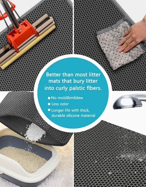 Load image into Gallery viewer, Cat Litter Trapping Mat, Waterproof Honeycomb Sifting Extra Easy Clean
