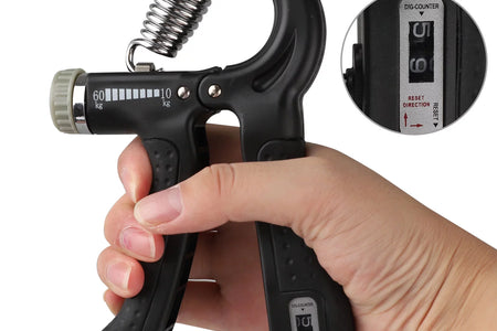 Fortalecedor De Agarre De Mano, Ejercitador De Mano  Con Resistencia Ajustable De 22-132Lbs Para Tren De Antebrazo Y Dedo, Negro