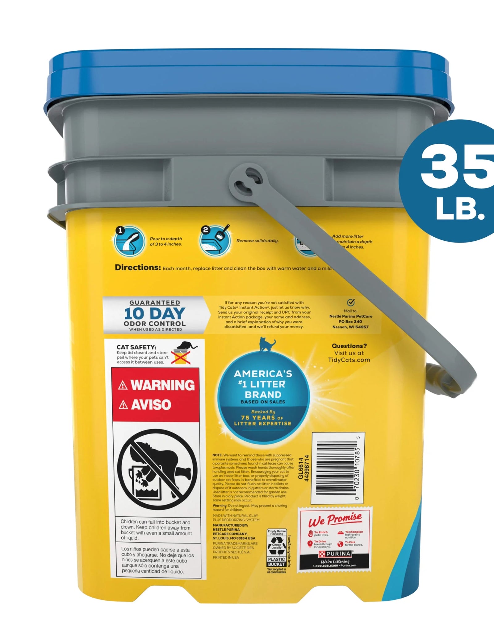 Purina  Instant Action Clumping Cat Litter, Floral Scent, 35 Lb Pail