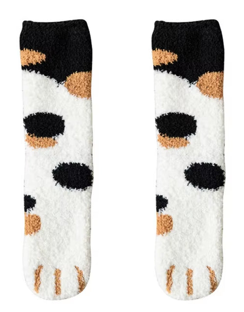 Load image into Gallery viewer, Plush Winter Funny Cute Style Animal Cat Paw Cartoon Pattern Women Cotton Socks Super Soft for Female House Sleeping Floor Sox
