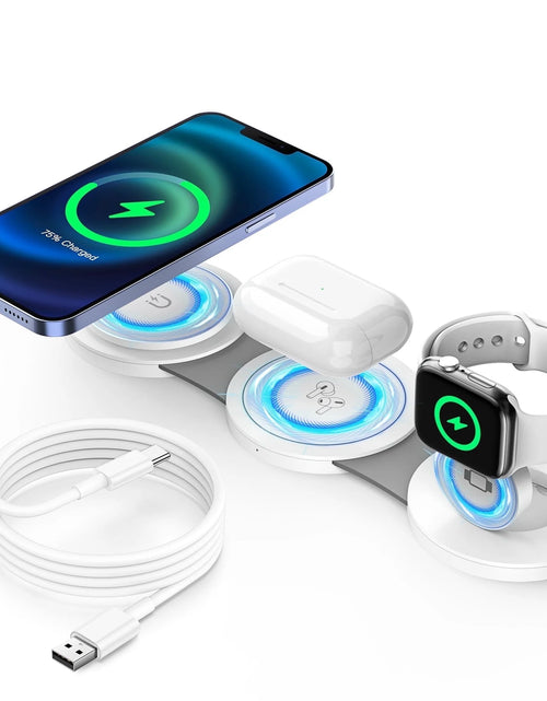 Load image into Gallery viewer, Wireless Charger for Iphone, 3 in 1 Charging Station for Iphone Devices, 15W Fast Wireless Charger Stand for Iphone 16 15 14 13 12 Pro Max, Charging Pad for Airpods 3/2/Pro, Iwatch 9/8/7/6/SE/5/4
