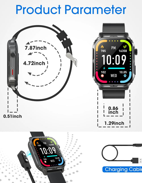 Load image into Gallery viewer, H5 Smart Watch with Bluetooth Call, IP68 Waterproof Fitness Tracker for Women and Men, Black
