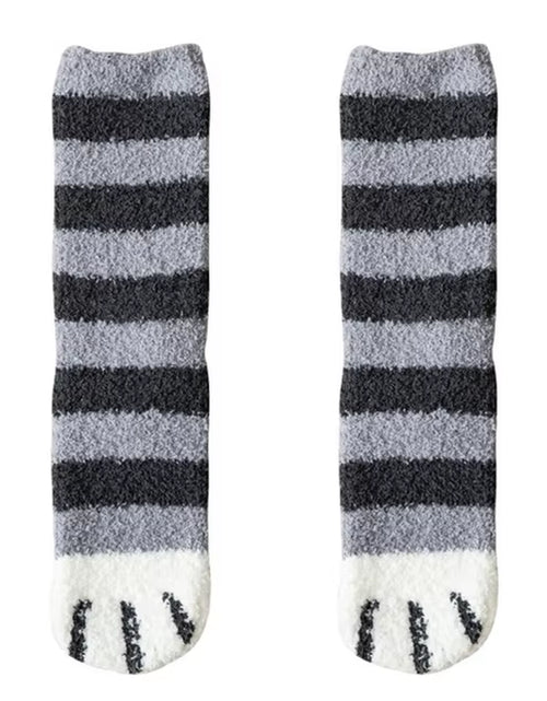 Load image into Gallery viewer, Plush Winter Funny Cute Style Animal Cat Paw Cartoon Pattern Women Cotton Socks Super Soft for Female House Sleeping Floor Sox
