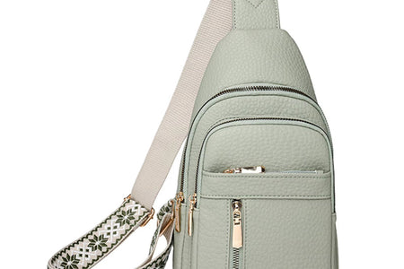 Fashion Casual Chest Bag High Quality Shoulder Bags Women Crossbody Bags Pu Leather Waterproof Messenger Bag for Travel Cycling