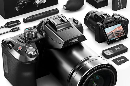 Digital Camera for Photography,4K 64MP Video Camera with 16X Digital Zoom and 32GB SD Card Black