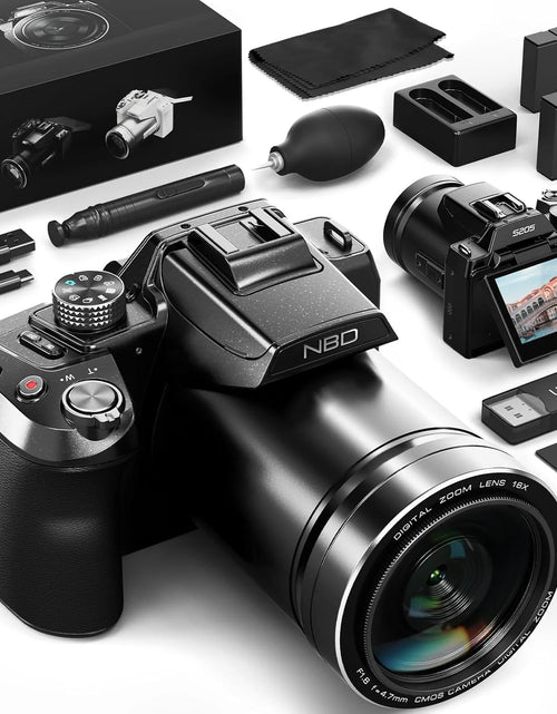 Load image into Gallery viewer, Digital Camera for Photography,4K 64MP Video Camera with 16X Digital Zoom and 32GB SD Card Black
