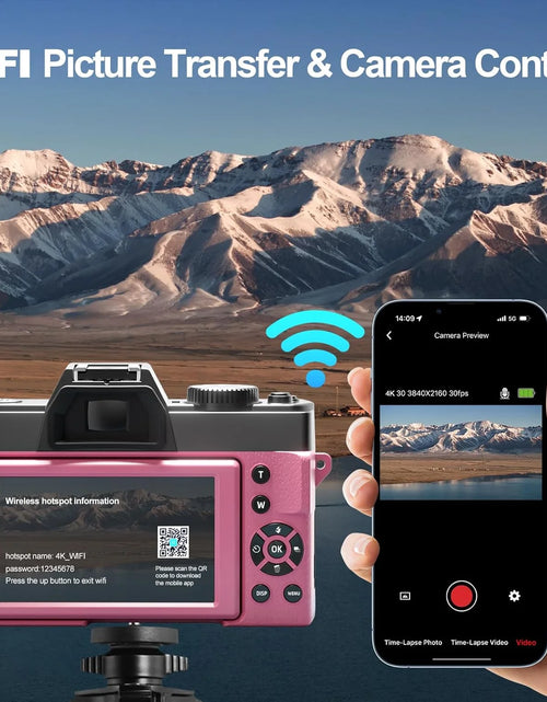 Load image into Gallery viewer, 4K Digital Cameras for Photography,48 MP Autofocus Vlogging Camera with 52Mm Wide Angle &amp; Macro Lens
