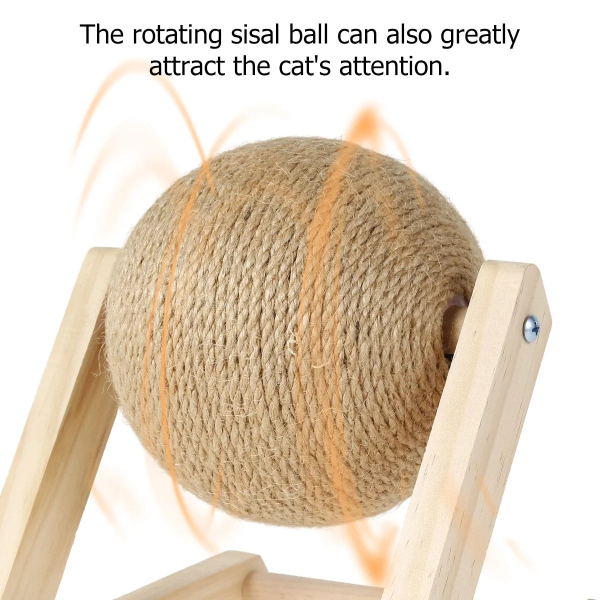 Bola Rascadora Para Gatos, Juguete Rascador Para Gatos De Sisal Natural Con Hierba Gatera, Bola Rascadora Interactiva De Madera Maciza, Poste Para Rascar Gatos De 7X7X6,3 Pulgadas Con Bola Giratoria Para Gatos Y Gatitos De Interior