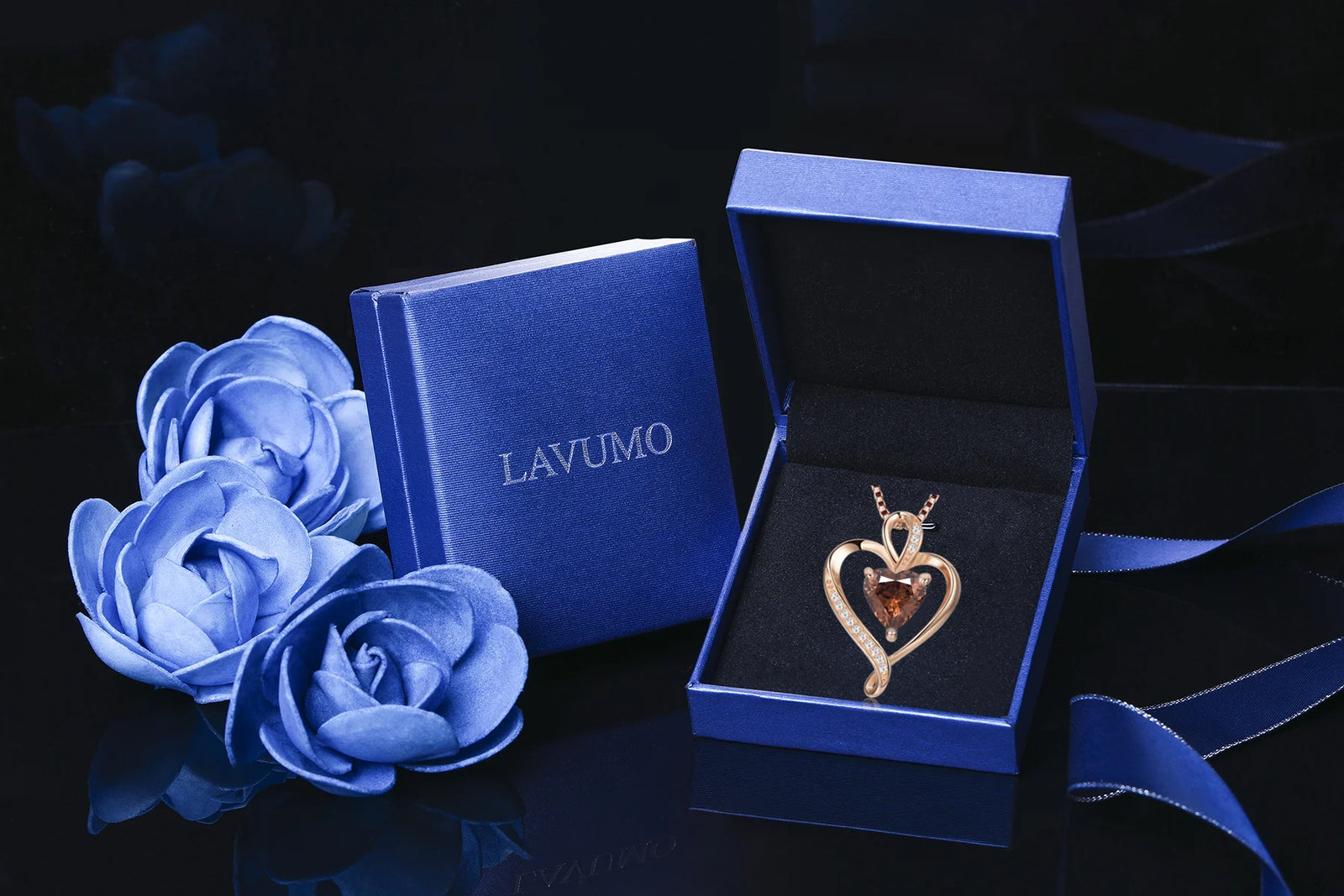 LAVUMO Heart Necklace for Women Sterling Silver 925 Jewelry Gift for Her