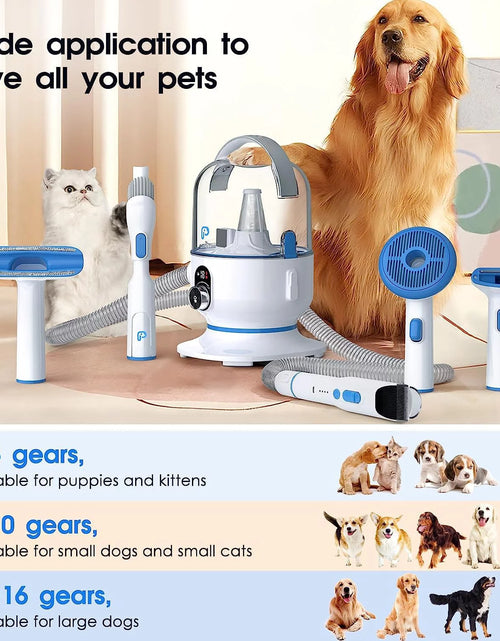 Load image into Gallery viewer, Pet Grooming Vacuum Kit, 5 In-1 Pet Grooming Vacuum Suction 99% Pet Hair for Dogs Cats, 3L Large Capacity Dust Cup, Quiet Pet Vacuum Groomer for Shedding Pet Hair, Home Cleaning
