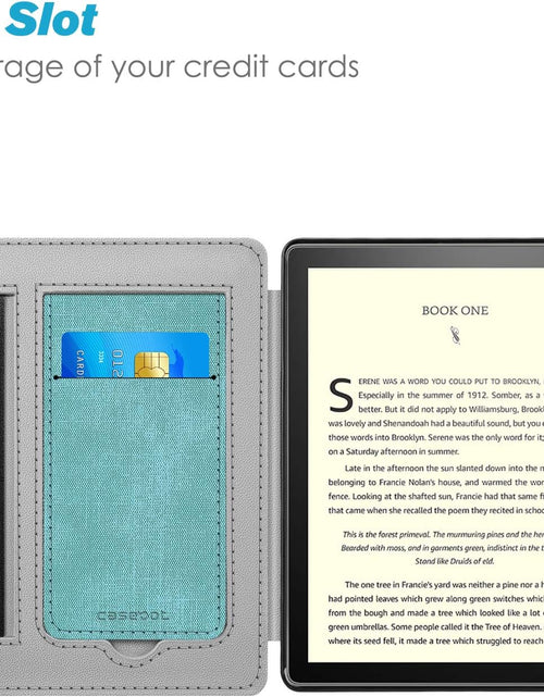 Load image into Gallery viewer, Stand Case for All-New Kindle Oasis (10Th Generation, 2019 Release and 9Th Generation, 2017 Release) - Premium PU Leather Sleeve Cover with Card Slot and Hand Strap, Turquoise/Brown
