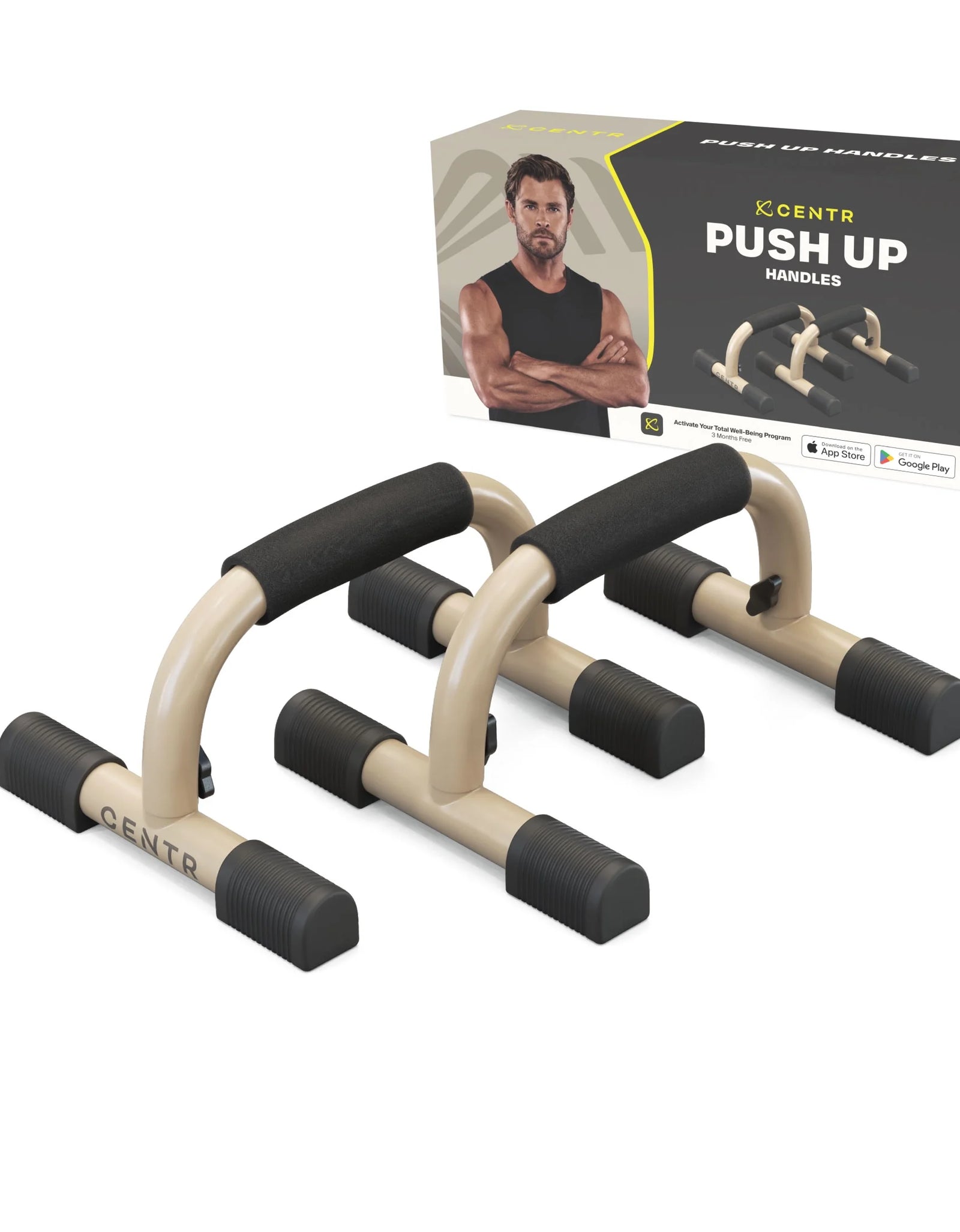 by Chris Hemsworth Push up Handles, Push up Bars + 3-Month Membership