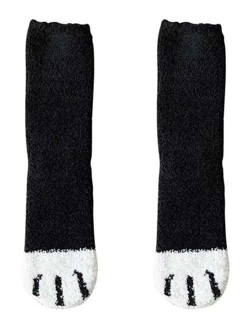Load image into Gallery viewer, Plush Winter Funny Cute Style Animal Cat Paw Cartoon Pattern Women Cotton Socks Super Soft for Female House Sleeping Floor Sox
