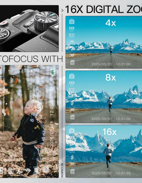 Load image into Gallery viewer, Digital Camera for Photography,4K 64MP Video Camera with 16X Digital Zoom and 32GB SD Card Black
