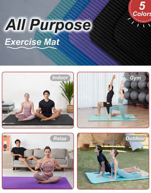 Load image into Gallery viewer, Large Yoga Mat 78"X51" 10Mm Thick NBR Foam Exercise Mat for Home Gym Pilates Floor Workouts, Black

