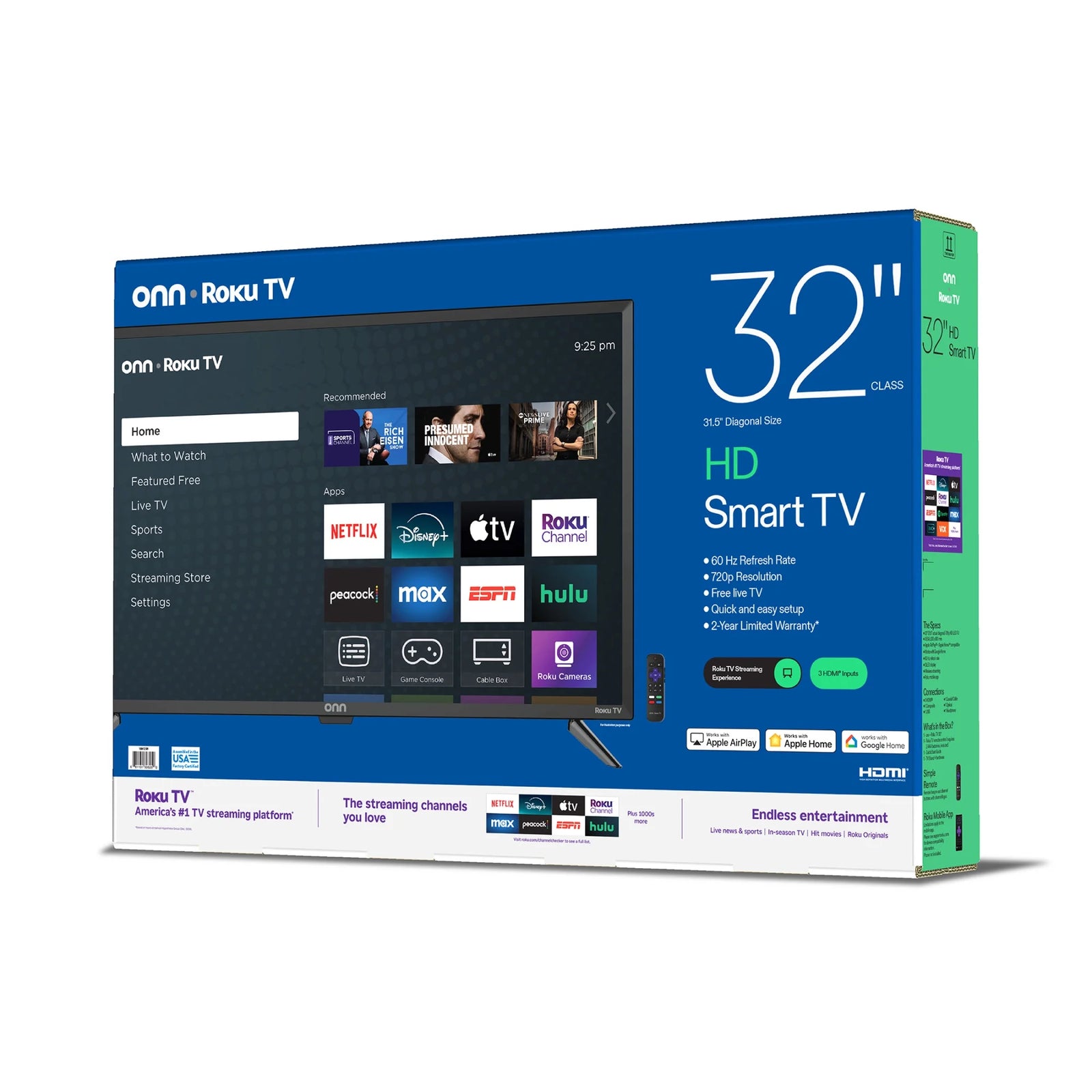 (Open Box) . 32” Class HD (720P) LED Roku Smart TV (100012589)