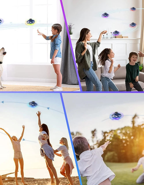 Load image into Gallery viewer, Flying Spinner Mini UFO Toy for Kids, Flying Fidget Spinner UFO Toy , Flying Orb Ball Hand Operated with 360 ° Rotating and LED Lights for Adult and Kids (Blue)
