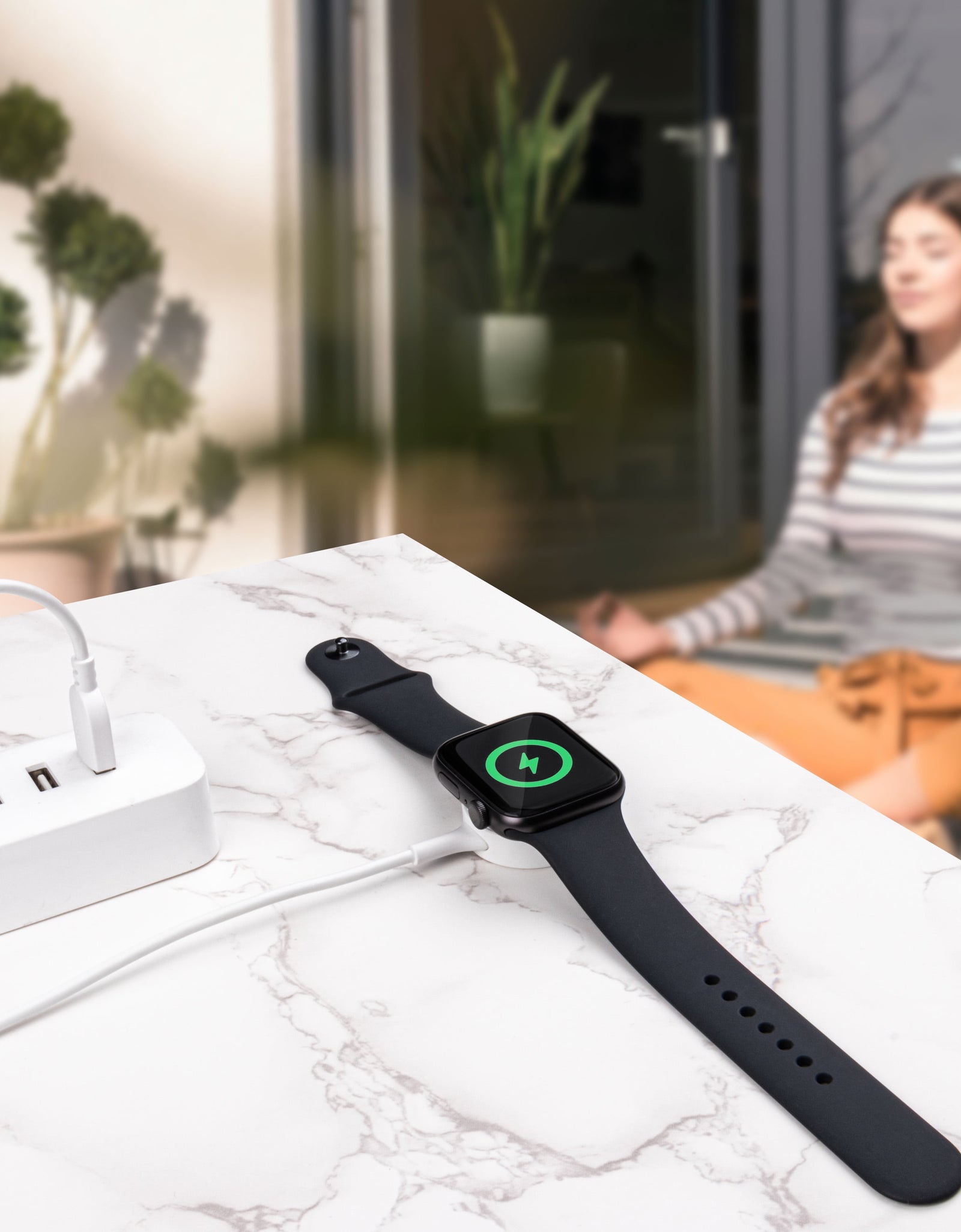 . 6FT Smart Watch Charger for Apple Watch, Compatible with All Apple Watch Series.White