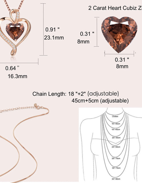 Load image into Gallery viewer, LAVUMO Heart Necklace for Women Sterling Silver 925 Jewelry Gift for Her
