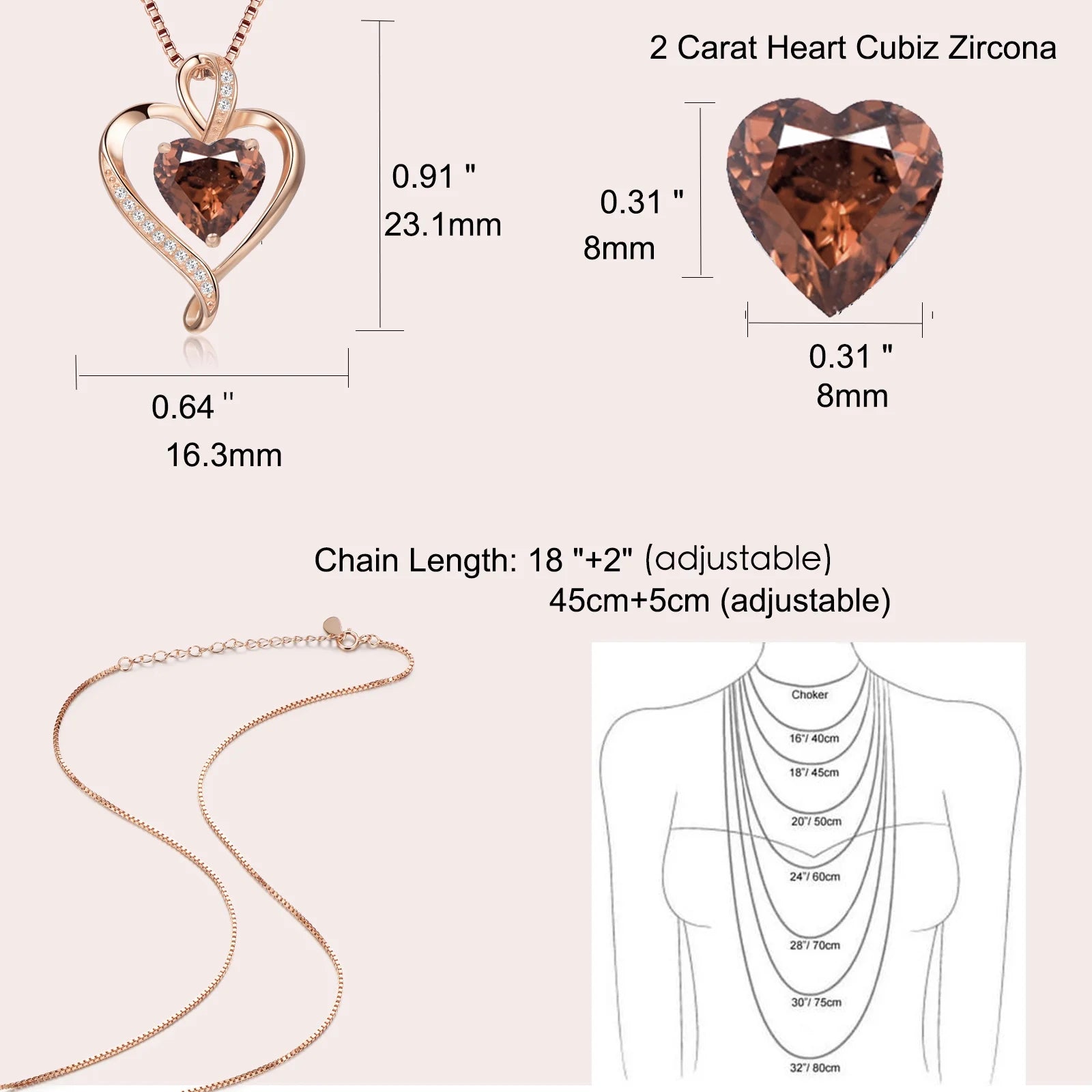 LAVUMO Heart Necklace for Women Sterling Silver 925 Jewelry Gift for Her