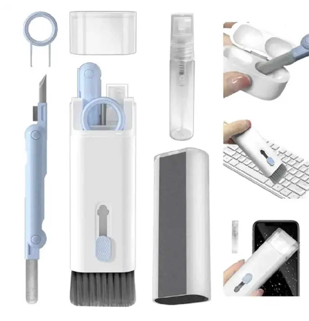 7-In-1 Multi-Device Cleaning Kit – Versatile Dust Brush for Keyboards, Screens & Earphones for Computers, Tablets & Bluetooth Devices