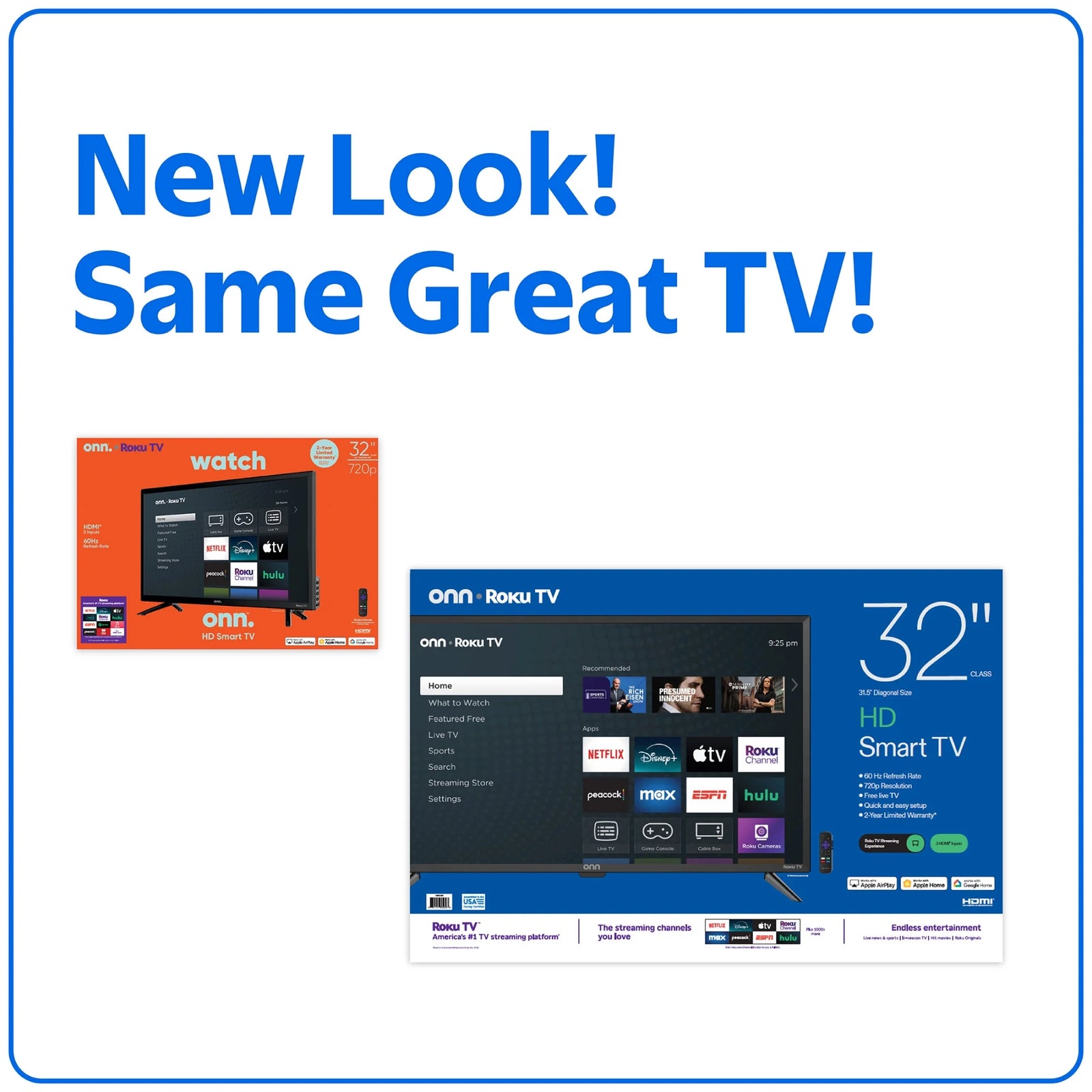 (Open Box) . 32” Class HD (720P) LED Roku Smart TV (100012589)