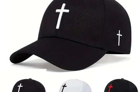 Unisex Cross Embroidery Snapback Baseball Caps Spring and Autumn Outdoor Adjustable Casual Hats Sunscreen Hat