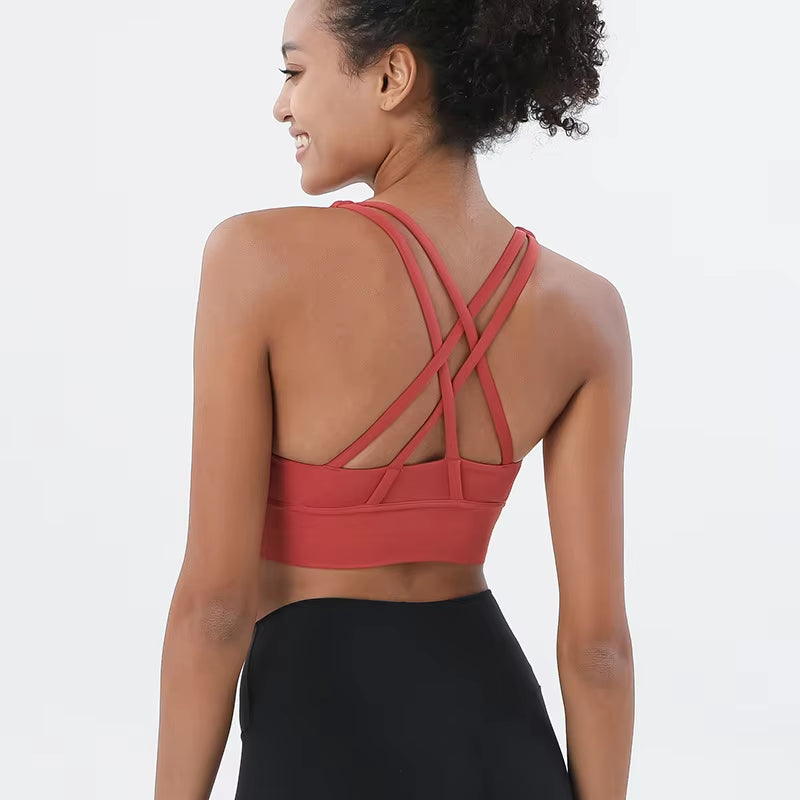Nylon Top Women Bra Sexy Top Woman Breathable Underwear Women Fitness Yoga Sports Bra for Women Gym 30 Colors