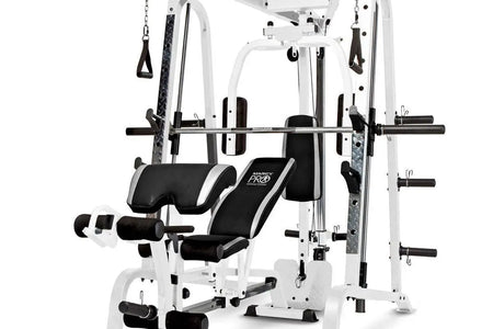 Pro Smith Cage Workout Machine Total Body Training Gym System, White