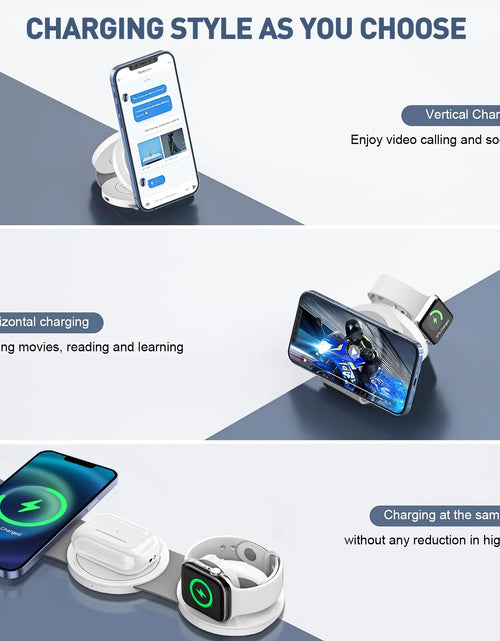 Load image into Gallery viewer, Wireless Charger for Iphone, 3 in 1 Charging Station for Iphone Devices, 15W Fast Wireless Charger Stand for Iphone 16 15 14 13 12 Pro Max, Charging Pad for Airpods 3/2/Pro, Iwatch 9/8/7/6/SE/5/4
