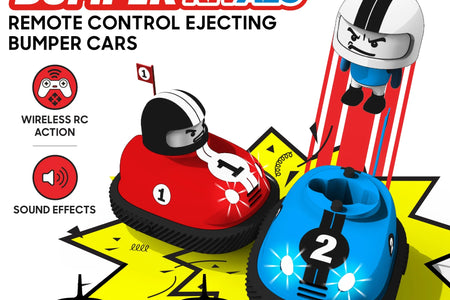 ® Juguete RC Control Remoto Rivales De Parachoques Eyectables Con Incluye Control Remoto Inalámbrico Y Efectos De Sonido, 6 Piezas, Rojo Y Azul, Para Mayores De 8 Años