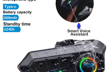 Bluetooth 5.3 Helmet Headset Wireless Hands-Free Call Phone Kit Motorcycle Waterproof Earphone MP3 Music Player Speaker for Moto