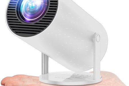 Projector 4K 1080P Support, Mini Projector Smart for Movie Projection Compatible with Phone- White