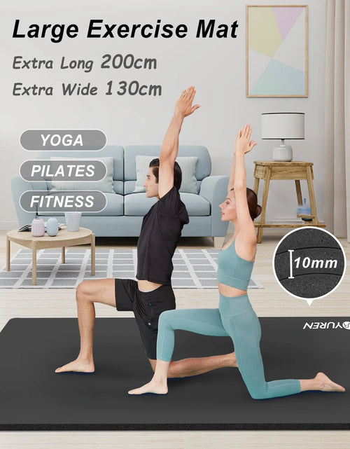 Load image into Gallery viewer, Large Yoga Mat 78"X51" 10Mm Thick NBR Foam Exercise Mat for Home Gym Pilates Floor Workouts, Black
