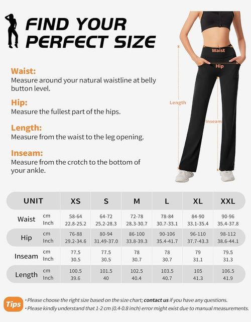 Load image into Gallery viewer, Flare Leggings for Women, Bootcut Yoga Pants with Pockets, Tummy Control Workout Pants Non-See-Through
