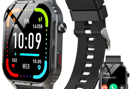 H5 Smart Watch with Bluetooth Call, IP68 Waterproof Fitness Tracker for Women and Men, Black