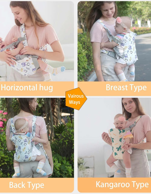 Load image into Gallery viewer, 4 in 1 Baby Carrier,Ergonomic Infant Carrier Backpack,Breathable Front Back Carrying Wrap Seat for Newborn Toddlers up to 33 Lbs,Colorful
