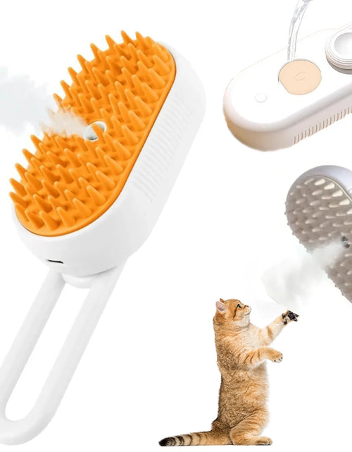 Load image into Gallery viewer, 3 in 1 Updated Self Cleaning Cat Steamer Brush - Self Cleaning Steamy Cat Brush with Massage Sheding for Cats Dogs
