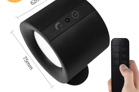 GlowFlex Touch Wall Lamp – Dual Head LED Light with Remote, 360° Rotation & USB Rechargeable Design