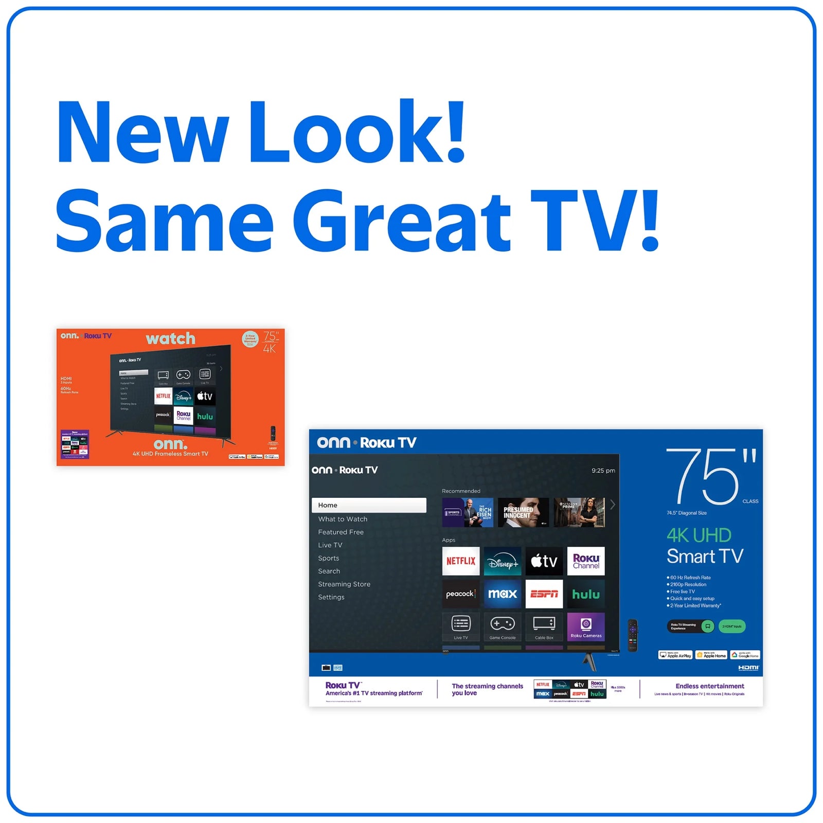 75” Class 4K UHD Roku Smart Television, 100044717